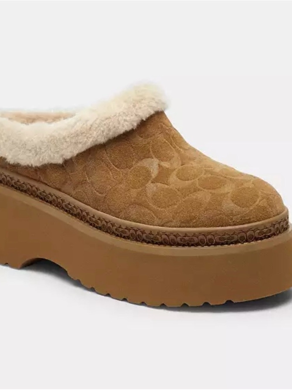 Coach Slip-On 2.5 In Platform Cecelia Clog Signature Suede Size 11 - Picture 2 of 12